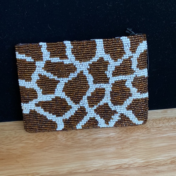 Beaded Brown and White Mini Bag - Picture 2 of 11